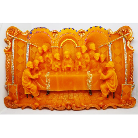 Posledná večera - plaketa - ozdobená farbami - včelí vosk - rozmer 140 x 225 mm , váha 420 g