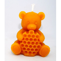 Medvedík s včelím plástom - sviečka - včelí vosk - rozmer 85 x40 mm váha 75 g, forma 14 €