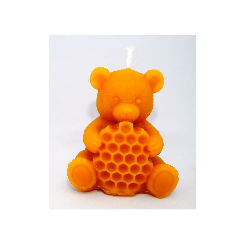 Medvedík s včelím plástom - sviečka - včelí vosk - rozmer 85 x40 mm váha 75 g, forma 14 €
