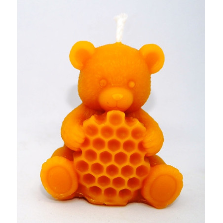 Medvedík s včelím plástom - sviečka - včelí vosk - rozmer 85 x40 mm váha 75 g, forma 14 €