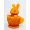 Zajačik v šálke - sviečka včelí vosk - rozmer 90 x 60 mm, váha 65 g, forma 13 €