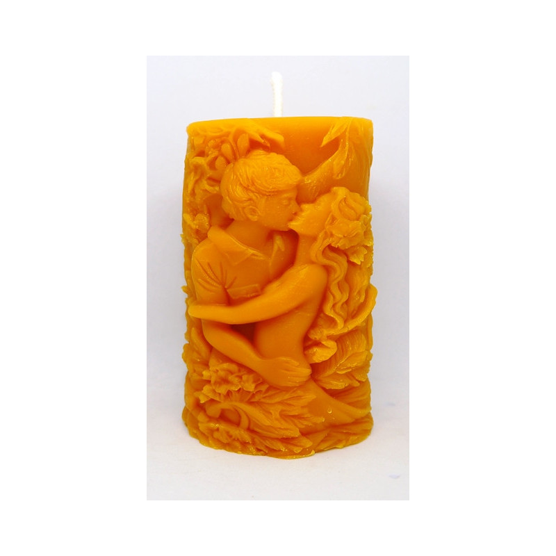 Zaľúbenci -sviečka včelí vosk - výška 980 x 650 mm, váha 240 g